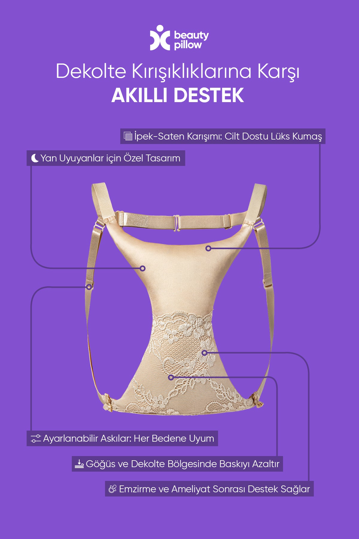 Göğüs Arası Dekolte Bölgesi Kırışıklık Önleyici Sütyen Yastık