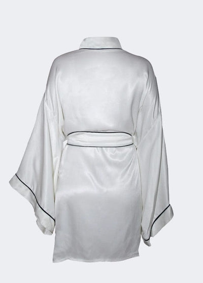 His & Hers Çift Kişilik Kimono Seti (Beyaz & Siyah)