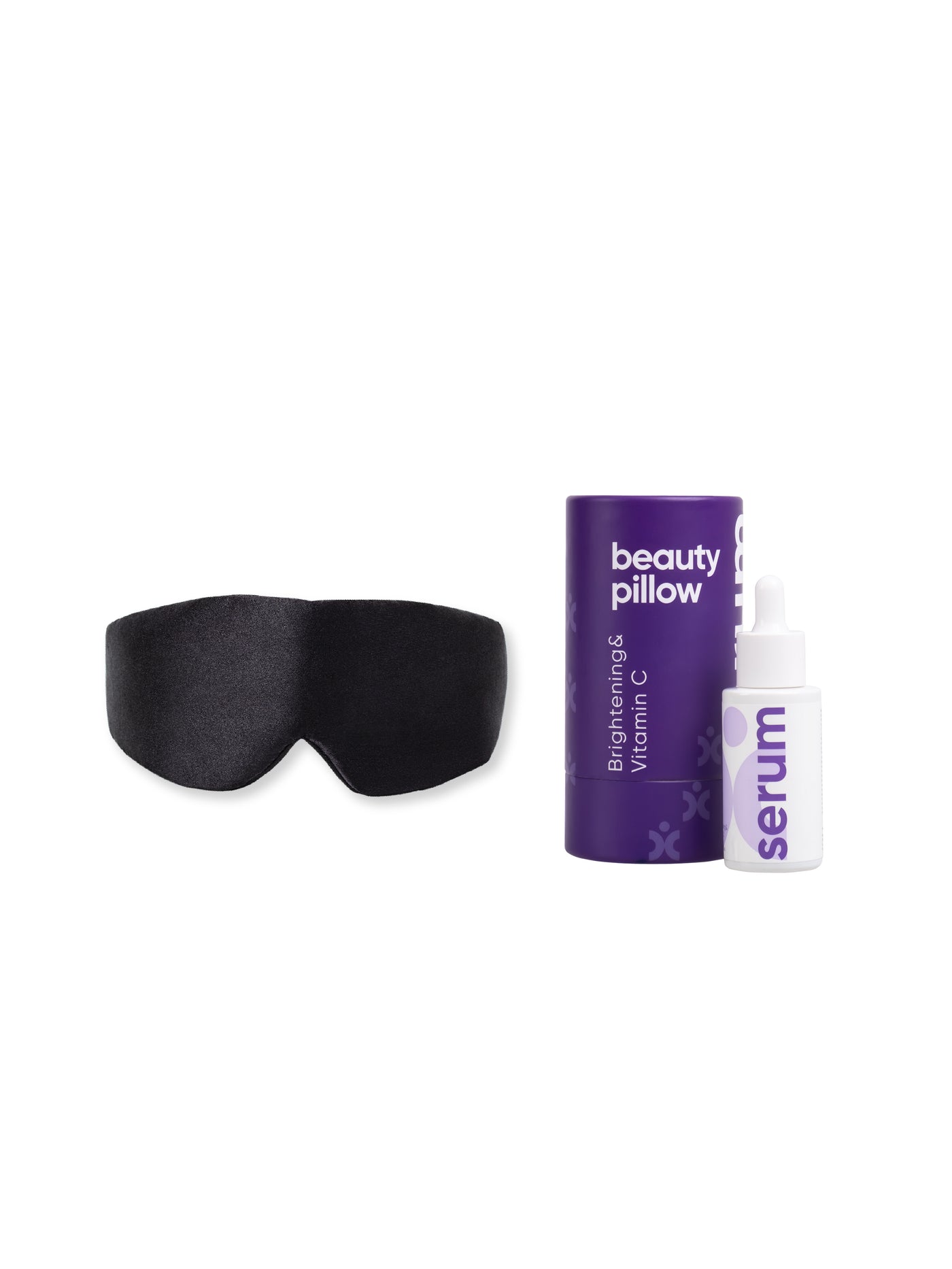 %100 İpek Uyku Maskesi Göz Bandı Siyah Renk + Aydınlatıcı C Vitamini Serumu Seti